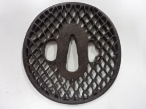 鉄地　網目　透かし　鍔